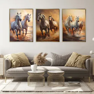 تابلو آتریسا طرح اسب مدرن مدل AT00645 مجموعه 3 عددی