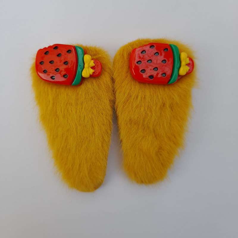 گیره مو دخترانه مدل خز میوه ای YY02 بسته 2 عددی