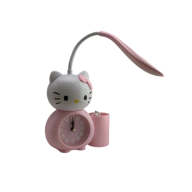 چراغ مطالعه شارژی مدل کیتی ساعت دار