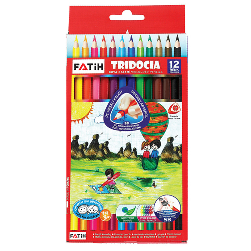 مداد رنگی 12 رنگ فاتح مدل TRIDOCIA