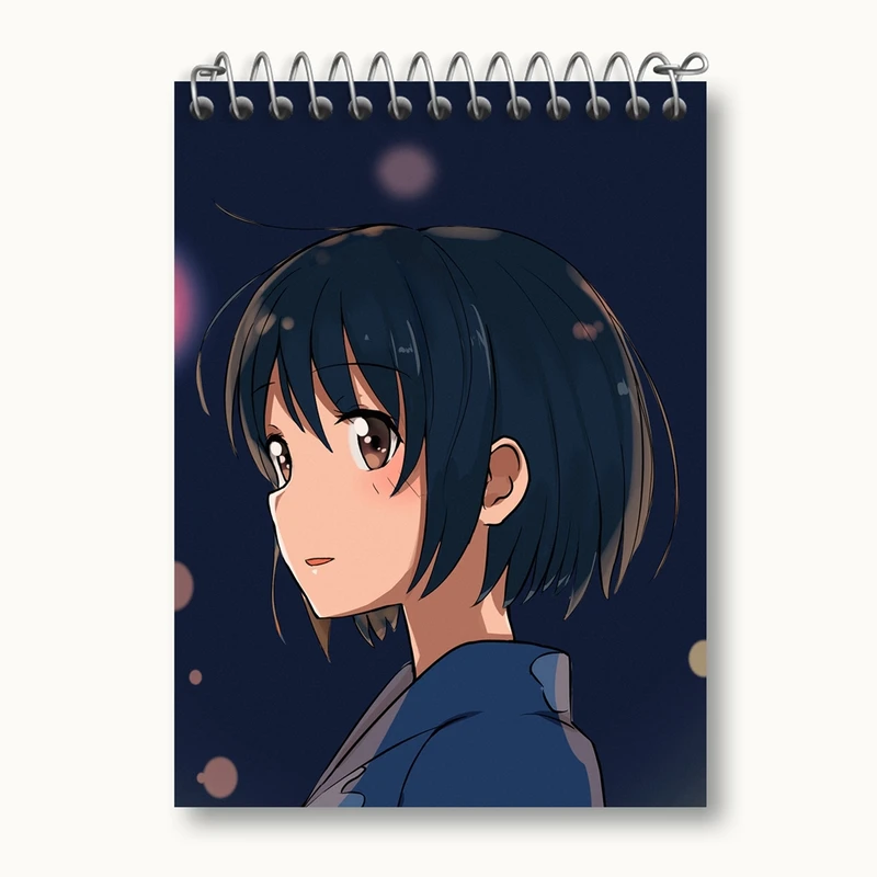 دفتر یادداشت 50 برگ خندالو مدل میتسویا میامیزو انیمه یورنیم Your Name کد 16270