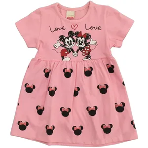 پیراهن دخترانه مدل miki رنگ صورتی