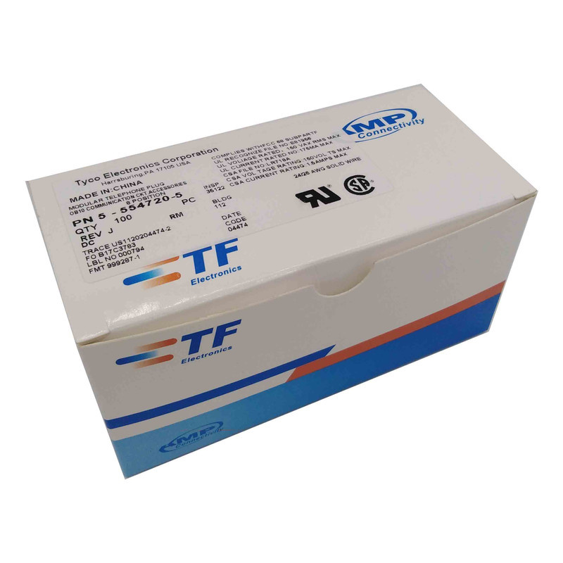 سوکت شبکه CAT6 RJ45 امپ مدل KSG-10 بسته 10 عددی