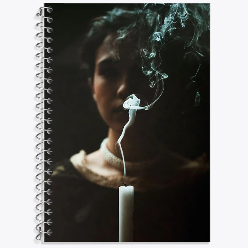 دفتر زبان 50 برگ خندالو مدل دو خط طرح دختر و شمع کد F1095