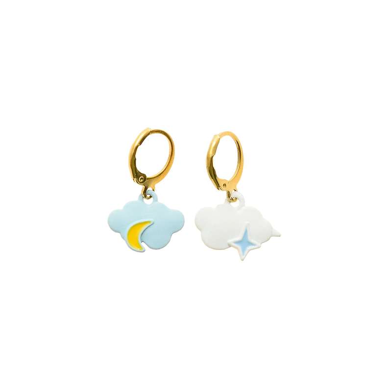 گوشواره دخترانه دلنار گالری مدل ماه و ستاره گوشواره دخترانه دلنار گالری مدل ماه و ستاره