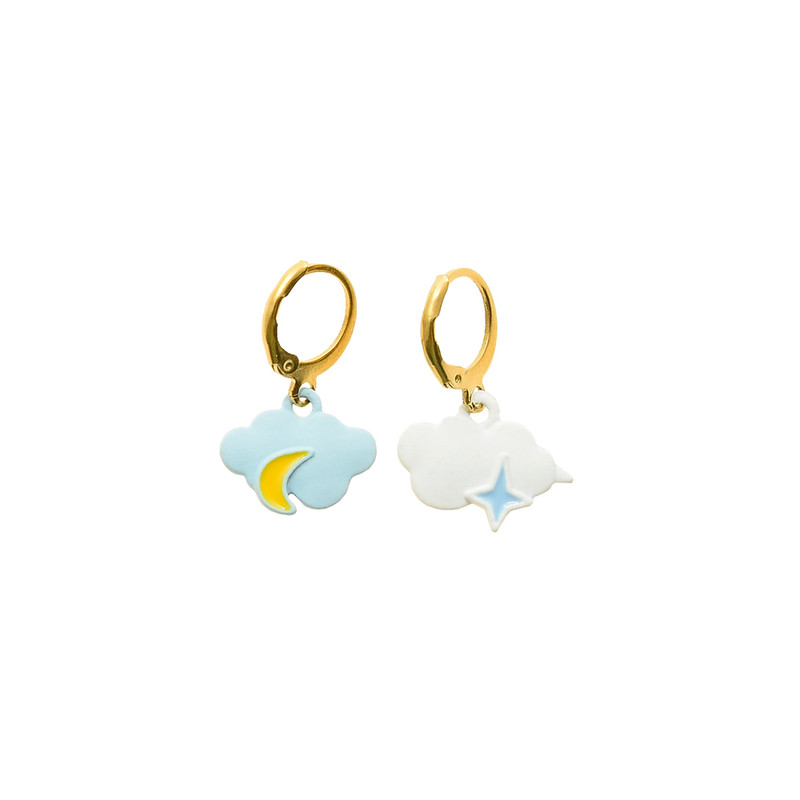 گوشواره دخترانه دلنار گالری مدل ماه و ستاره گوشواره دخترانه دلنار گالری مدل ماه و ستاره