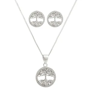 نیم ست نقره زنانه مدل درخت کد M3017