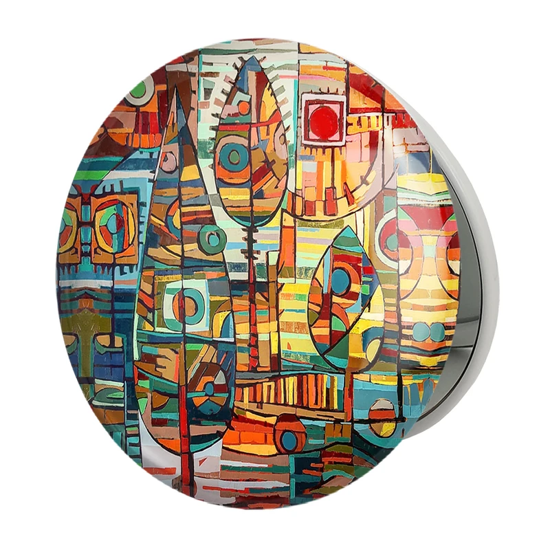 آینه جیبی خندالو طرح نقاشی انتزاعی مدل تاشو کد 5314 