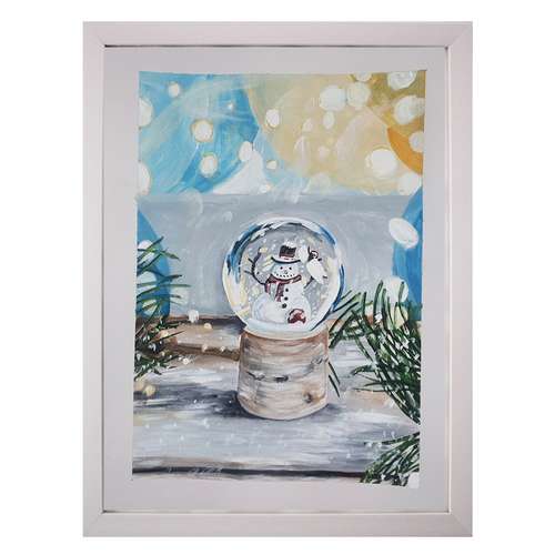 تابلو نقاشی آبرنگ مدل گوی آدم برفی کد FM26