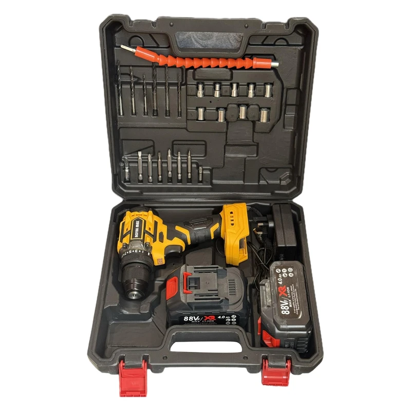 دریل پیچ گوشتی شارژی براشلس رویال مکس مدل 88VOLT مجموعه 42 عددی