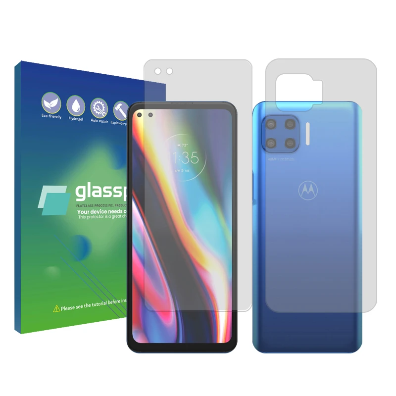محافظ صفحه نمایش شفاف گلس پرو مدل Resistant مناسب برای گوشی موبایل موتورولا Moto G 5G Plus به همراه محافظ پشت گوشی