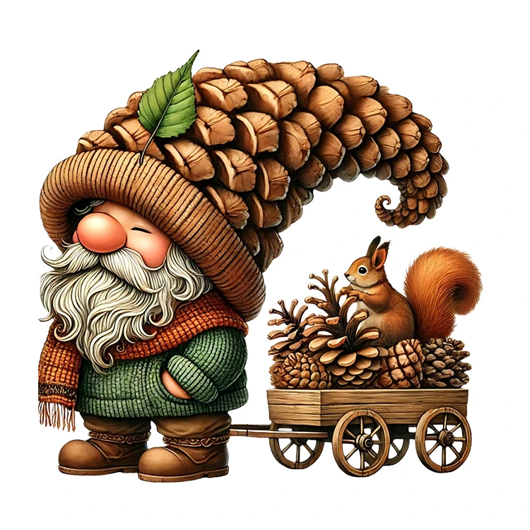 استیکر پارچه و لباس پاد آفرین مدل پاییز طرح عروسکی کدو تنبل آفتابگردان کد S2936