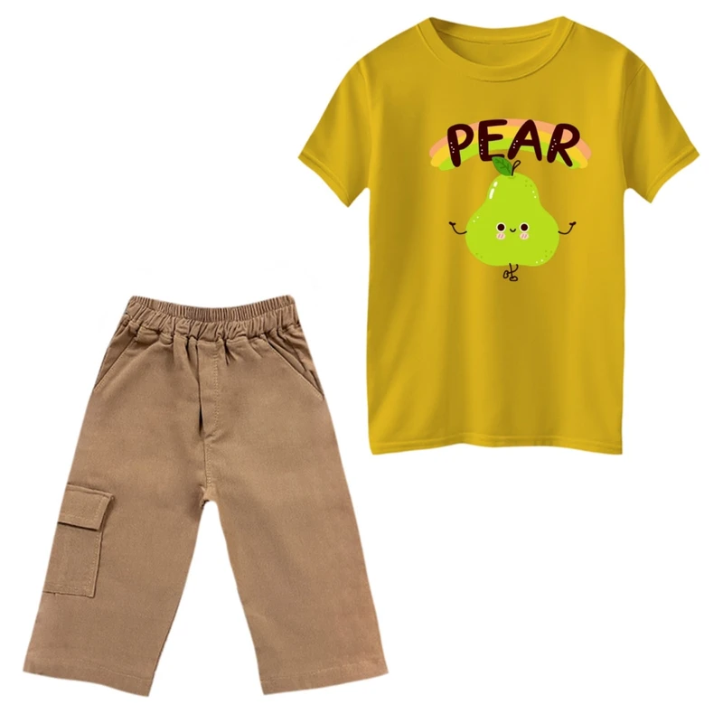 ست تی‌شرت و شلوارک پسرانه مدل گلابی