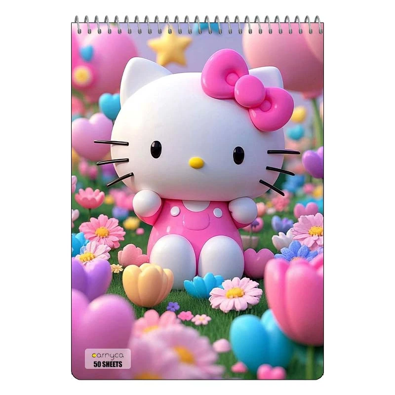 دفتر نقاشی 50 برگ سیمی کارنیکا طرح هلو کیتی hello kitty کد 82687
