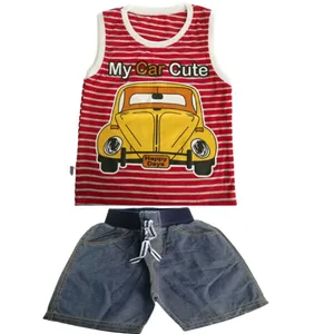 ست تاپ و شلوارک پسرانه مدل Car cute