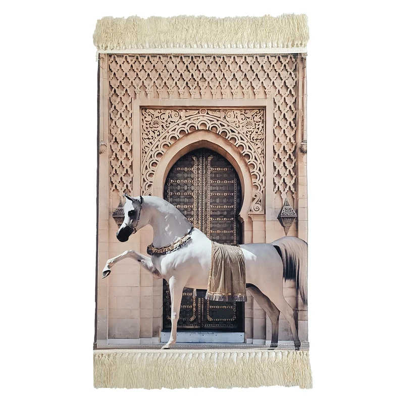 فرش ماشینی 1000 شانه زمینه سفید حاشیه سفید مدل سپید قشقایی