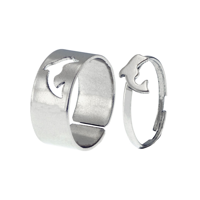 انگشتر زنانه برانت طرح دلفین بسته دو عددی