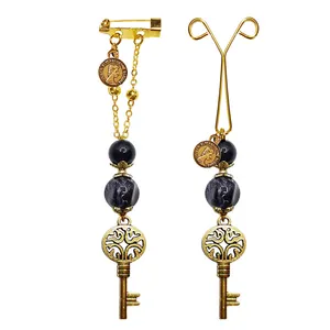 ست گیره روسری و سنجاق سینه زنانه مدل کلید