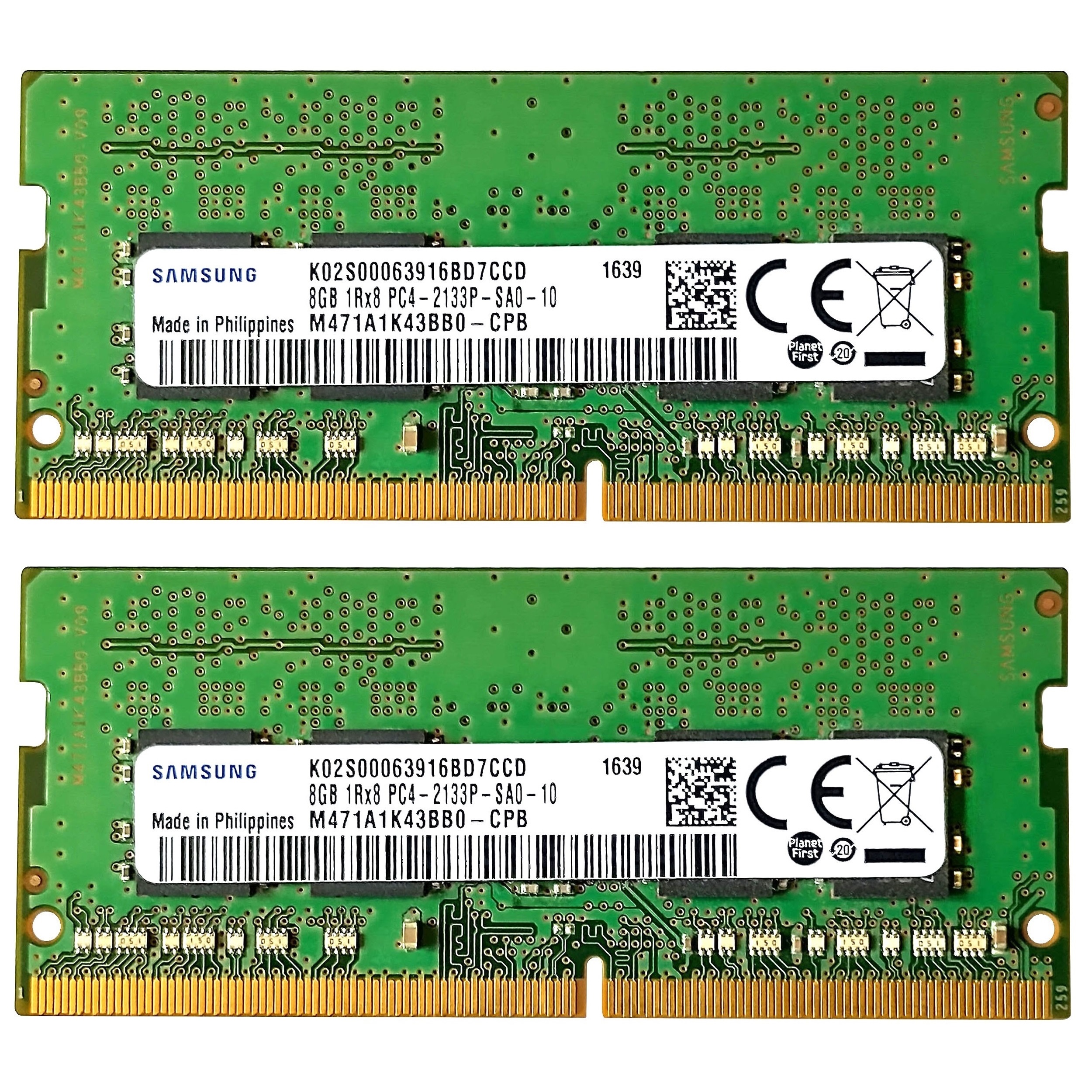 رم لپ تاپ DDR4 تک کاناله 2133 مگاهرتز CL15 سامسونگ مدل PC4-2133 ظرفیت 8 گیگابایت بسته دو عددی