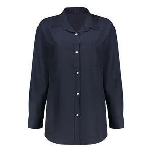 شومیز آستین بلند یقه برگردان زنانه مدل ساده