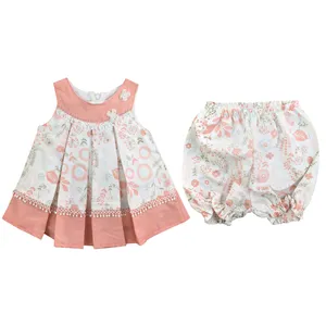 ست پیراهن و شلوارک دخترانه مدل 6052