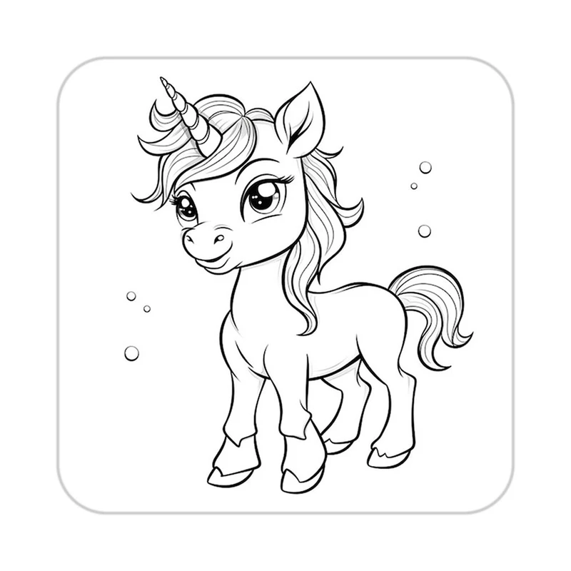 زیر لیوانی کاکتی طرح اسب تک شاخ و یونیکورن مدل mp29812