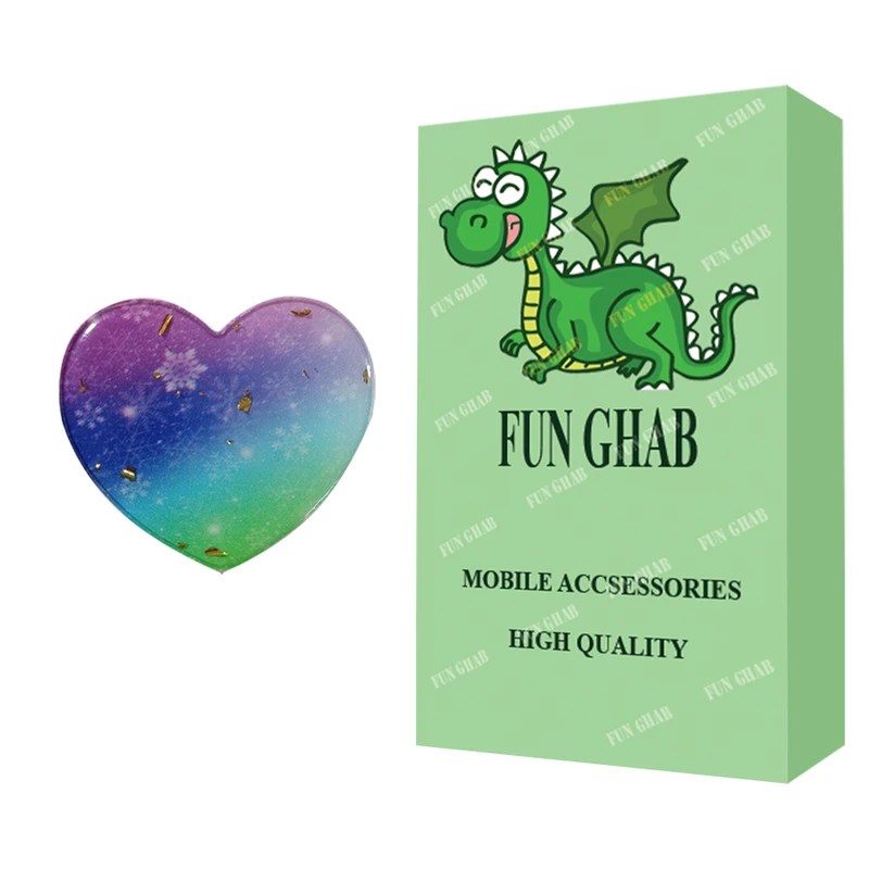 پایه نگهدارنده گوشی موبایل پاپ سوکت فان قاب مدل قلبی طرح رنگین 