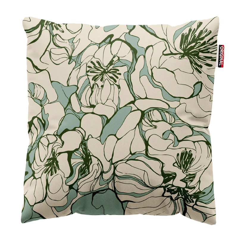 کوسن پاد آفرین مدل مینیمال طرح گل و برگ کد PK302978 سایز 30*30 سانتی متر