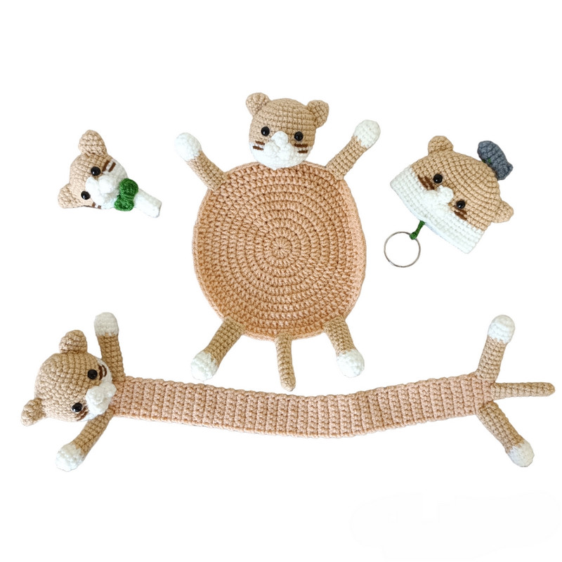 بسته لوازم تحریر مدل گربه مجموعه 4 عددی