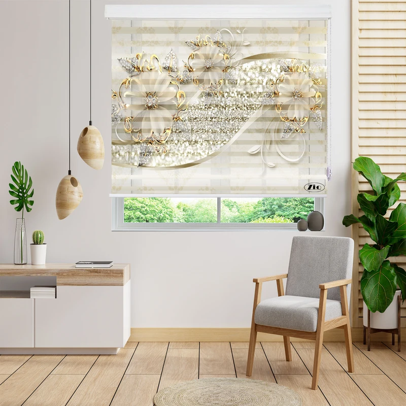 پرده زبرا زیو مدل 3D-1196 سایز 150x150 سانتی متر