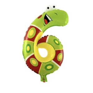 بادکنک فویلی مدل عدد 6 طرح حیوانات جنگل