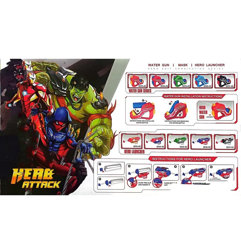 عکس شماره 9 : ست ایفای نقش مدل تارپرتاپ کن مرد عنکبوتی طرح اسپری دار کد 5034-50