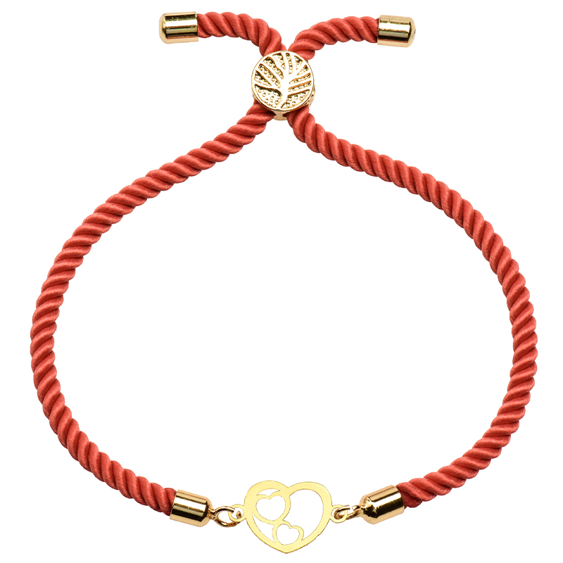 دستبند طلا 18 عیار زنانه کرابو طرح قلب مدل Kr1782 -  - 1