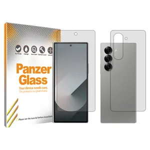 Panzer Glass Resistant model transparent screen protector suitable for Samsung Galaxy Z Fold6 mobile phone along with the back of the phone