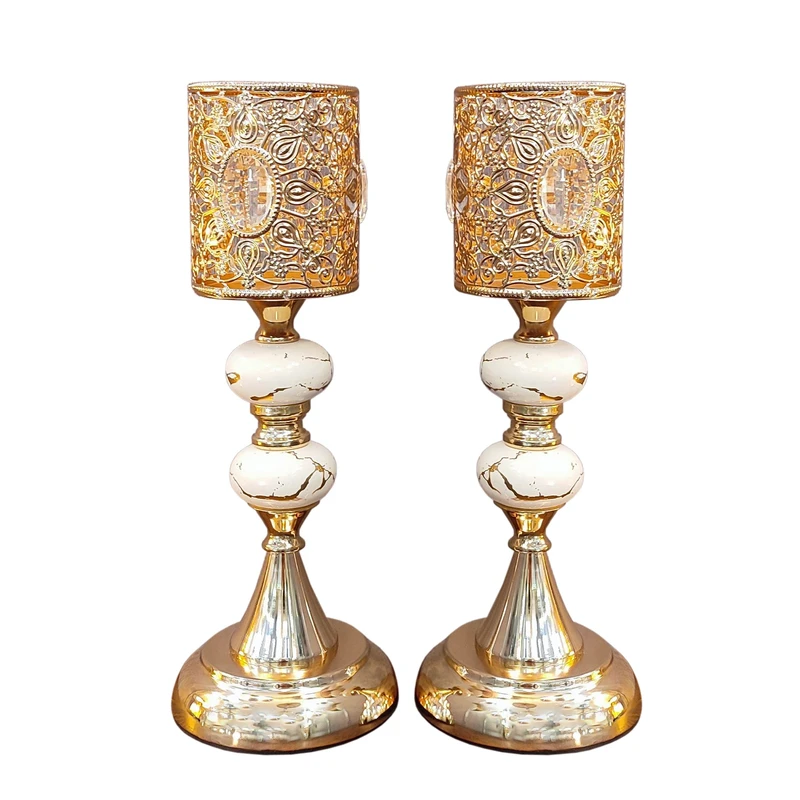 شمعدان مدل 282410 مناسب برای شمع استوانه ای مجموعه دو عددی