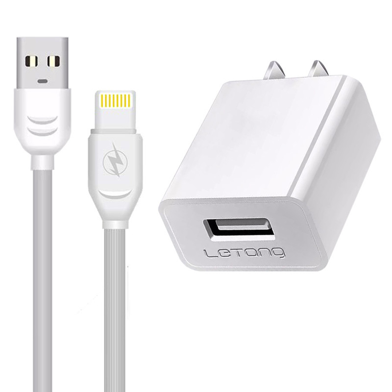 شارژر دیواری لیتانگ مدل LT-TZ-02 به همراه کابل تبدیل لایتنینگ