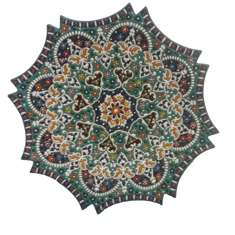 بشقاب میناکاری طرح ستاره