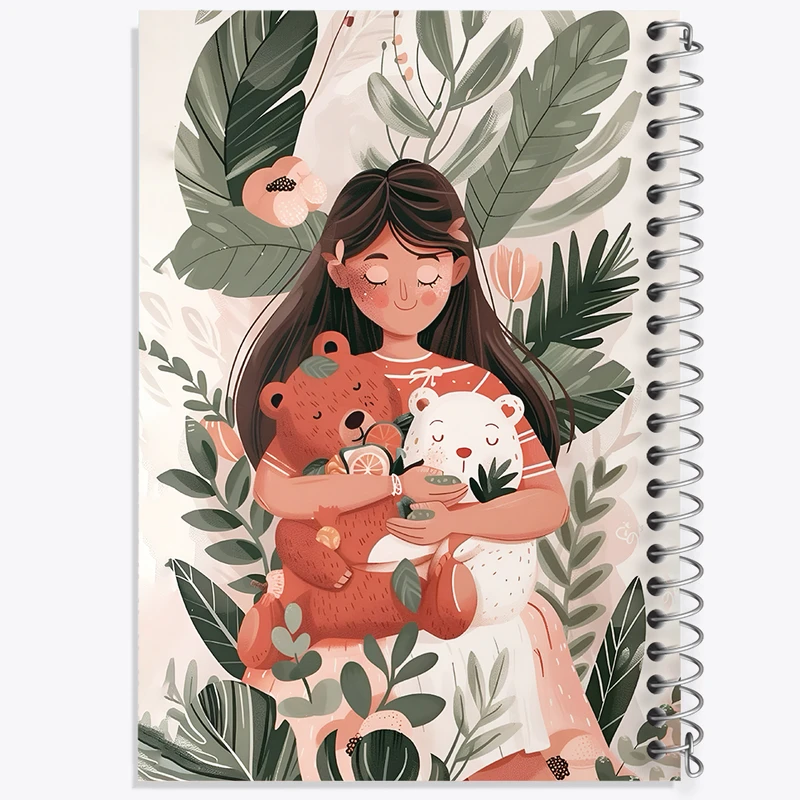 دفتر شطرنجی 50 برگ خندالو طرح دختر و خرس های مهربون کد F7381