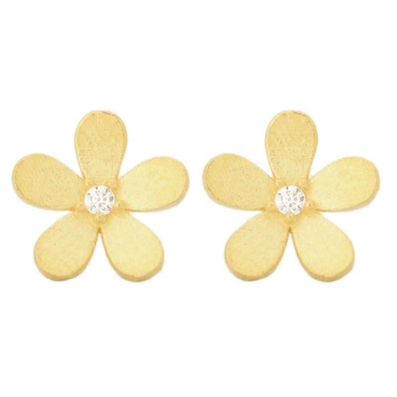 گوشواره طلا 18 عیار زنانه طلای مستجابی مدل گل کد 670156