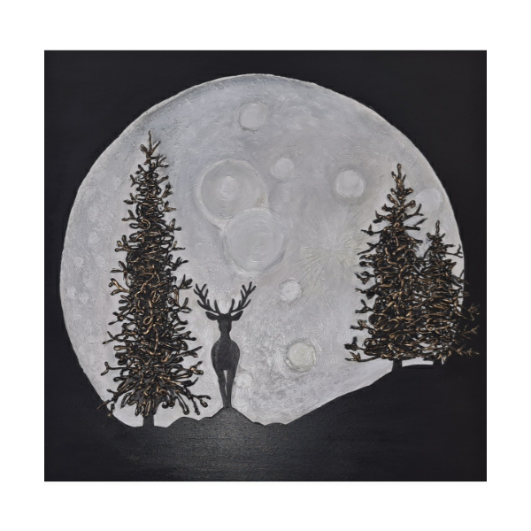 تابلو نقاشی مدل ماه و گوزن