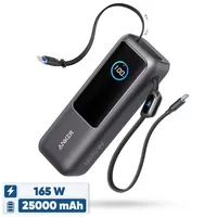 پاوربانک 100 وات انکر مدل A1695 ظرفیت 25000 میلی آمپر ساعت به همراه دو کابل USB-C