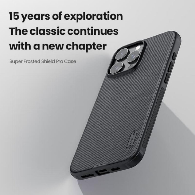 کاور نیلکین مدل Super Frosted Shield Pro مناسب برای گوشی موبایل اپل iPhone 15