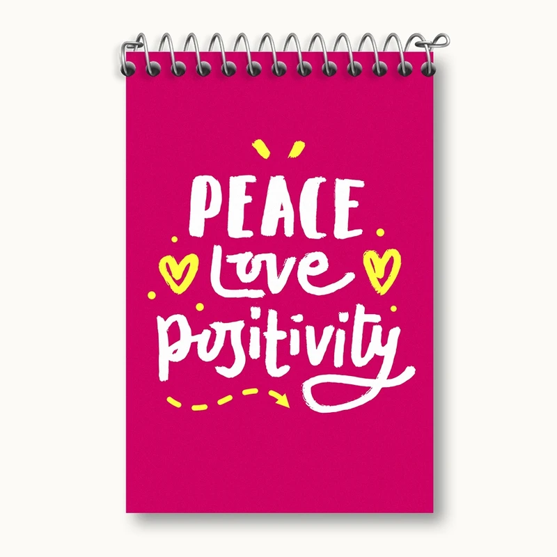دفتر یادداشت 50 برگ خندالو مدل Peace Love Positivity کد F1501