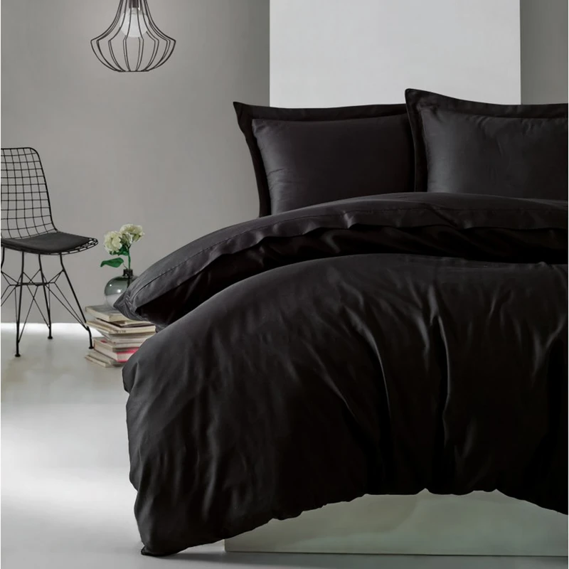 سرویس روتختی کاتن باکس مدل Elegant Siyah تک نفره 3 تکه