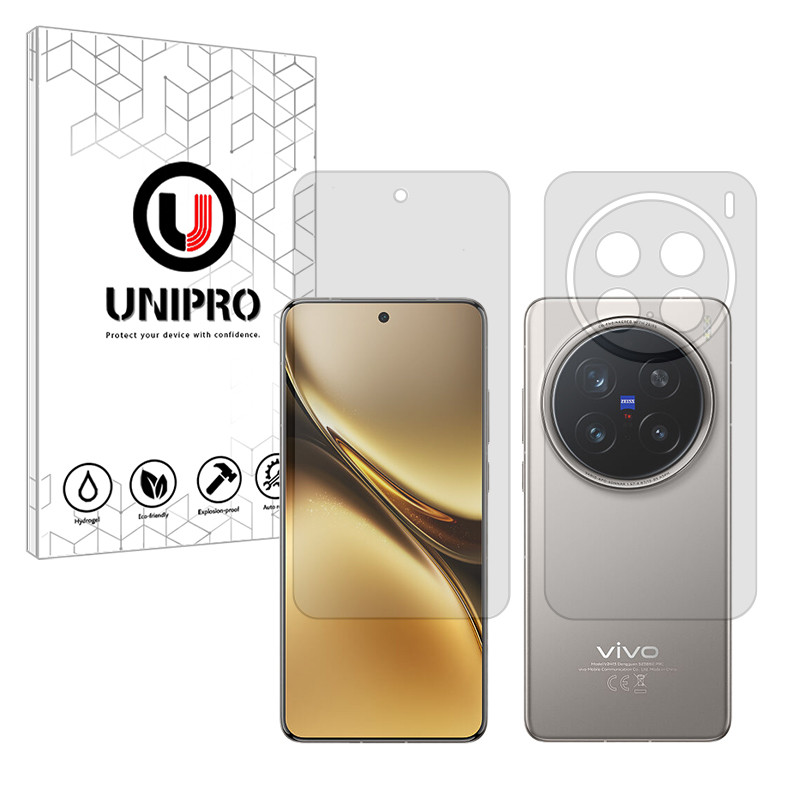 محافظ صفحه نمایش شفاف یونی پرو مدل Star 5  مناسب برای گوشی موبایل ویوو   X200 proبه همراه محافظ پشت گوشی 