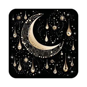 زیر لیوانی کاکتی طرح ماه و ستاره مدل mp53060