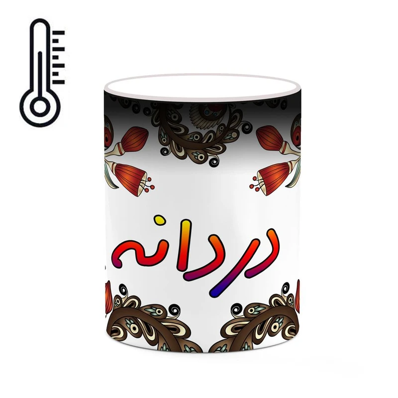 ماگ حرارتی کاکتی مدل اسم دردانه طرح سنتی گل و بته کد mgh44965
