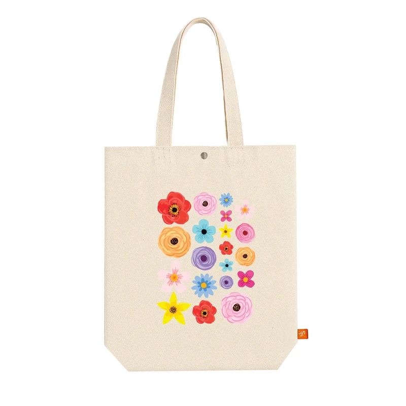 ساک خرید پارچه ای آس استایل من طرح مجموعه گل  کد ART1353