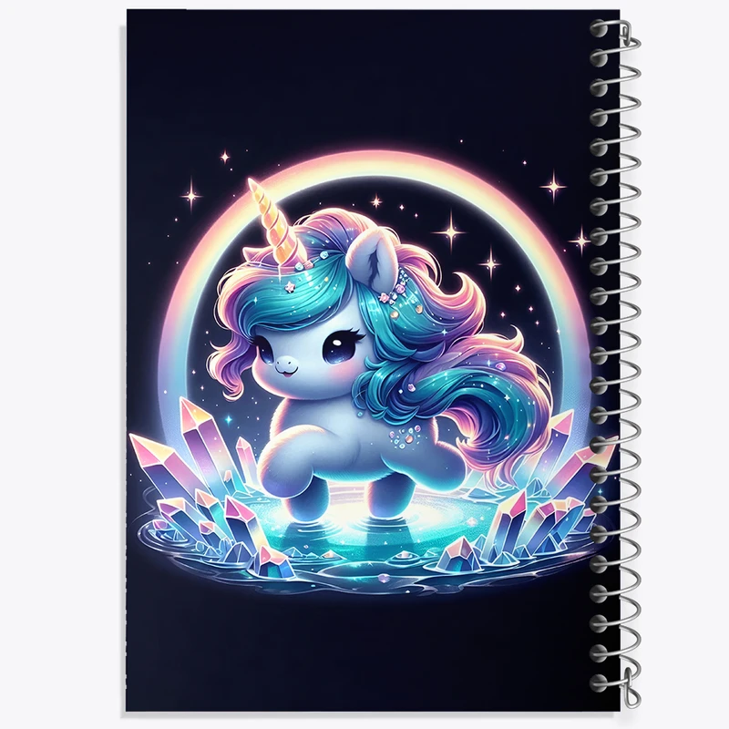 دفتر مشق 50 برگ خندالو طرح اسب تک شاخ کیوت کد F5351