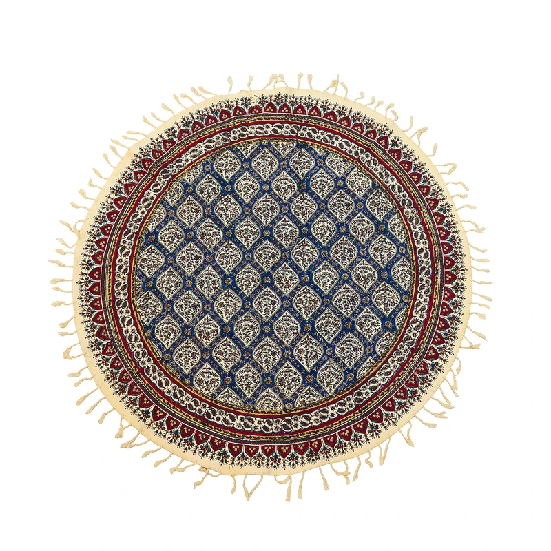 رومیزی قلمکار زابلیان مدل اعلی طرح گنبد مسجد شیخ لطف الله اصفهان کد Cr80DomeBl 